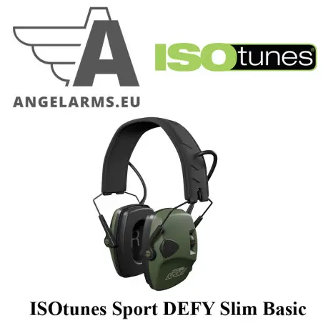 ISOtunes Sport DEFY Slim Basic - aktiver, kompakter Kopfhörer für Jagd und Schießsport - SNR: 27 dB - grün/schwarz