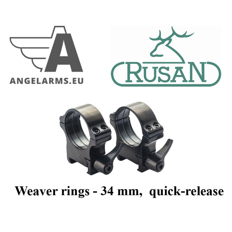 Rusan Weaver Ringe - 34 mm H12, Schnellspanner www.angelarms.eu
