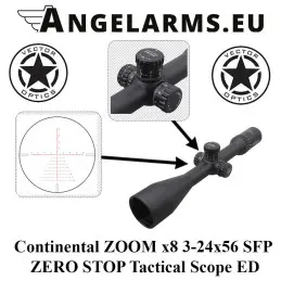 Vector Optics Continental ZOOM x8 3-24x56 SFP ZERO STOP Tactical Scope ED