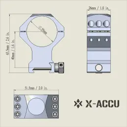 Vector Optics 35mm X-Accu High Profile Picatinny Rings (V-61)