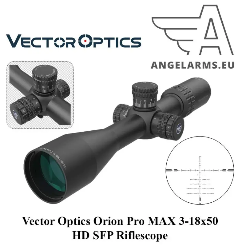 Vector Optics Orion Pro MAX 3-18x50 HD SFP Zielfernrohr www.angelarms.eu