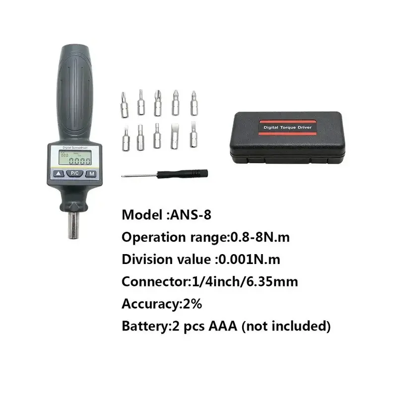 SHAHE 0.8-8.0Nm Digital Torque Screw Driver Adjustable