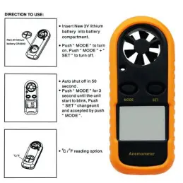 SHAHE Handheld Anemometer Wind Speed Meter Anemometer Anemometro 30m/s Temperature Tester -10 ~ 45C Wind Meter LCD Backlight