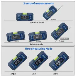 SHAHE MINI Magnetic Level Gauge Inclinometer Rechargable Angle Protractor Dual Axis Digital Angle Finder With Level bubble