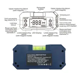 SHAHE MINI Magnetic Level Gauge Inclinometer Rechargable Angle Protractor Dual Axis Digital Angle Finder With Level bubble