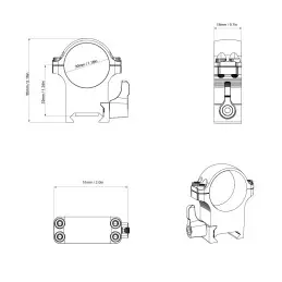 Vector Optics 30-мм стальные кольца Weaver QD Rings 1.25in Medium Profile