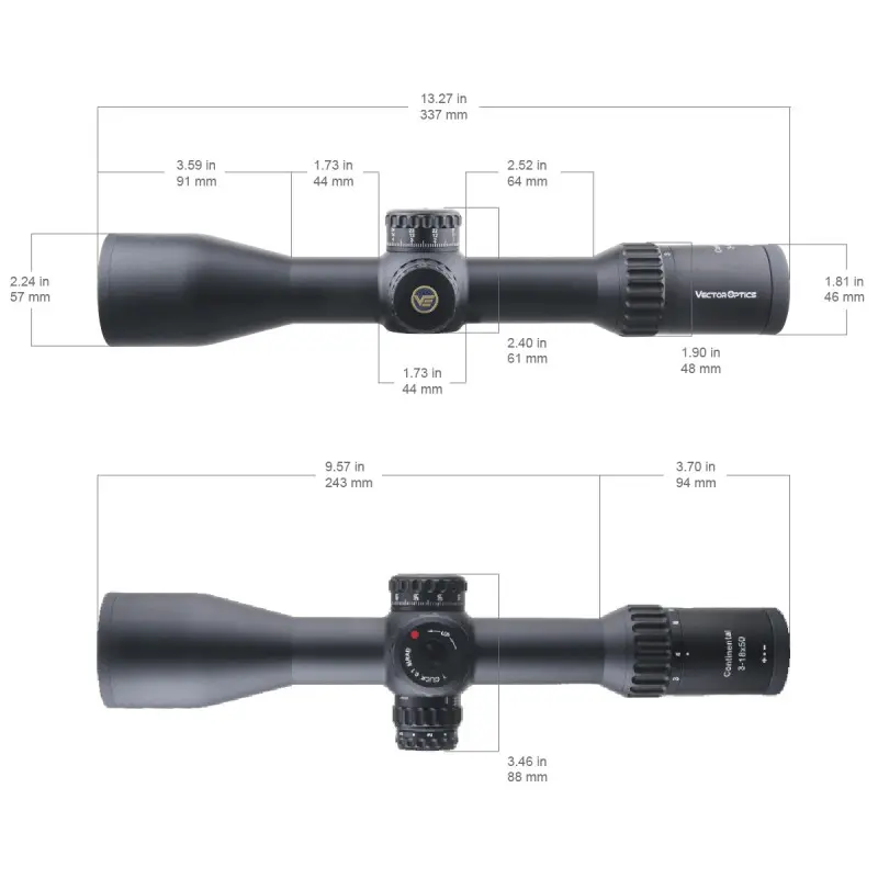 Vector Optics 34mm Continental x6 3-18x50 FFP Zielfernrohr www.angelarms.eu