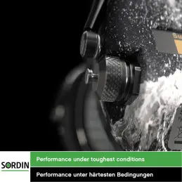 Sordin Supreme Pro-X LED Hearing Protection - Active Hearing Protector - EN 352 - Gel Cushion, Leather Strap & Green Capsule