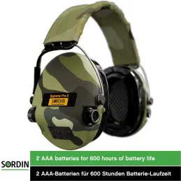 Sordin Supreme Pro-X LED Hearing Protection - Active Hearing Protector - EN 352 - Gel Cushion, Camo Band & Camo Capsule