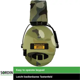 Sordin Supreme Pro-X LED Hearing Protection - Active Hearing Protector - EN 352 - Gel Cushion, Camo Band & Camo Capsule