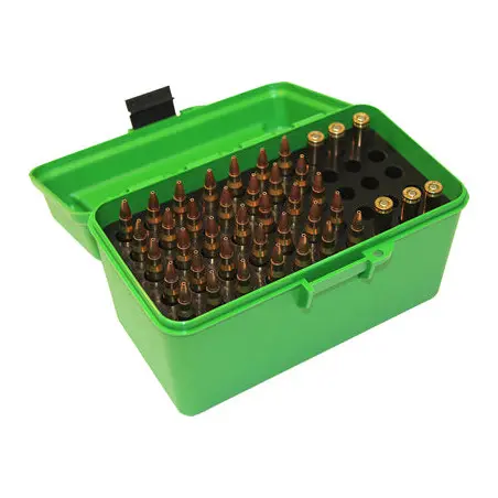 MTM H50-RM-10 - Deluxe Ammo Box 50 Round Handle 22-250 243 308