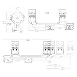 Vector Optics 30 mm 1-teilige, einstellbare, erweiterte Halterung Picatinny 