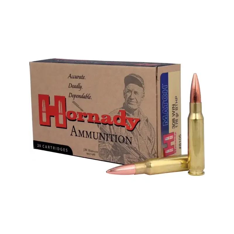 Hornady 308 Win 178 gr BTHP Match™ Ammunition Hornady 308 Win 178 gr BTHP Match™ Ammunition