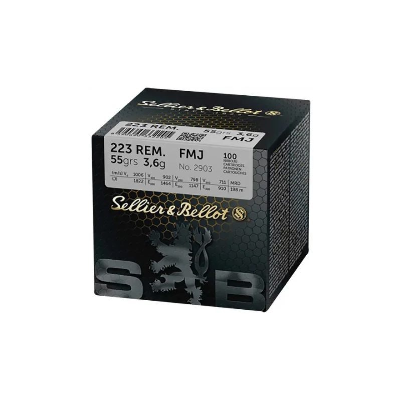 Sellier & Bellot 223 REM. FMJ 55gr/3.6g Ammunition Sellier & Bellot 223 REM. FMJ 55gr/3.6g Ammunition