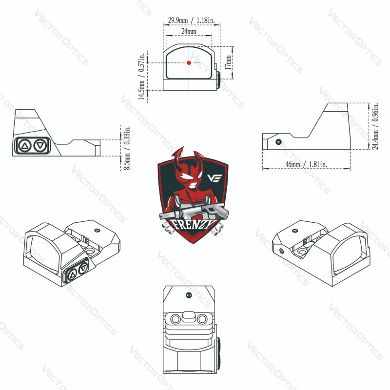 Vector Optics Frenzy 1x17x24 Red Dot Sight www.angelarms.eu