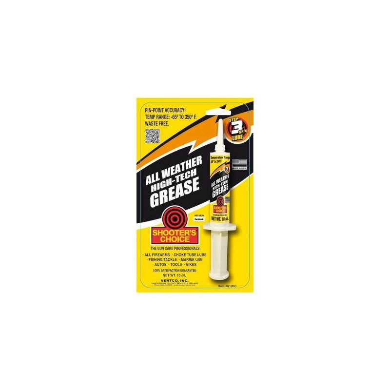 Shooter Choice All Weather High-Tech Gun Grease 10cc Syringe Shooter Choice All Weather High-Tech Gun Grease 10cc Syringe
