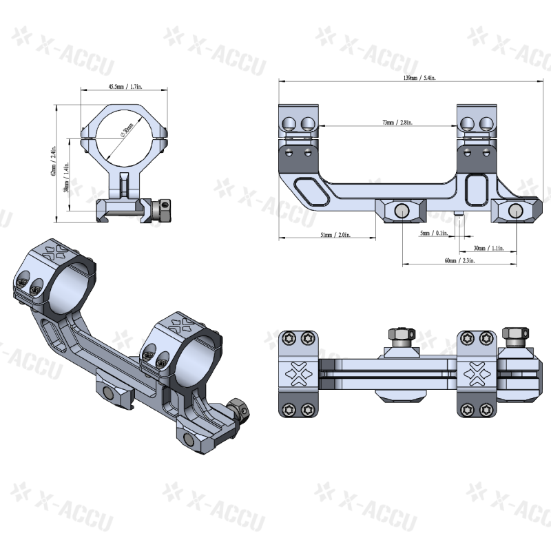 Vector Optics 30mm One-Piece Extended Picatinny AR Mount (V-18) www.angelarms.eueinem St�ck 