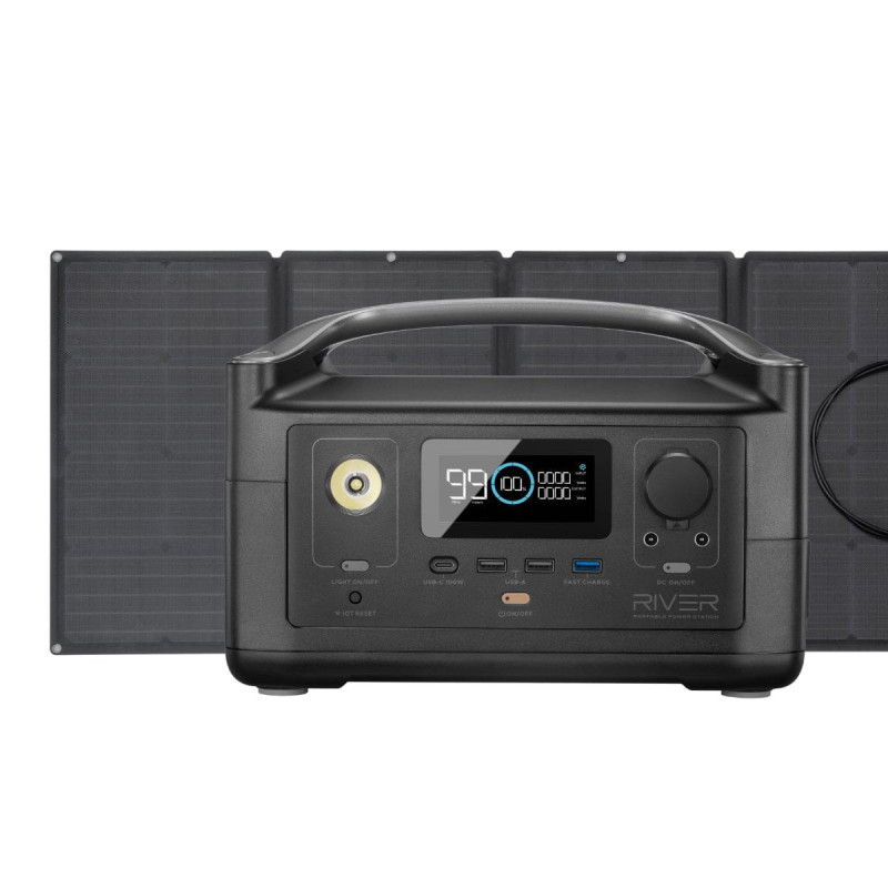 EcoFlow RIVER + 160W Solar Panel (288Wh - 576Wh) EcoFlow RIVER + 160W Solar Panel (288Wh - 576Wh)