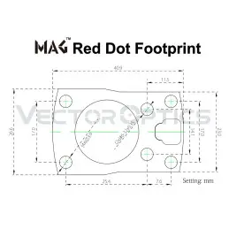 Vector Optics MAG sarkanā punkta tālskatis ar nobīdi Picatinny Stiprinājums