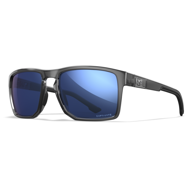 Wiley-X FOUNDER Captivate Polarized Blue Mirror, Gloss Crystal Grey Wiley-X FOUNDER Captivate Polarized Blue Mirror, Gloss Crystal Grey