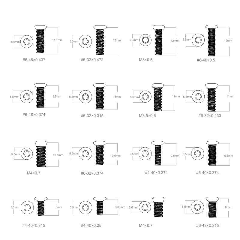 Vectornav Screws ☀ Vector Optics Screw Package - Essential Miscellaneous Hardware