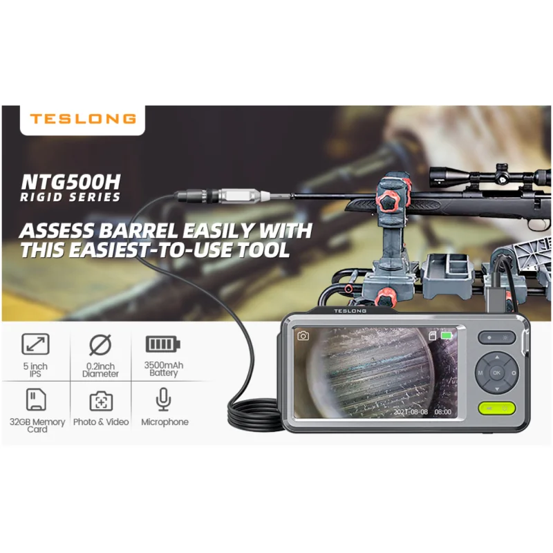 Teslong NTG500H 26-Zoll / 66cm Rigid Rifle Borescope mit 5-Zoll IPS-Bildschirm + 5 verschiedene Grenspiegel www.angelarms.eu