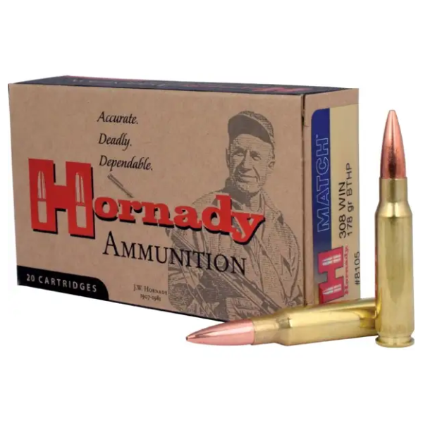 Hornady 308 Win 178 gr BTHP Match™ Ammunition
