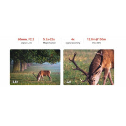 HIKMICRO HABROK 4K HE25LN 5.5-22x60 daudzspektrālie binokļi - Daudzspektrāla optika