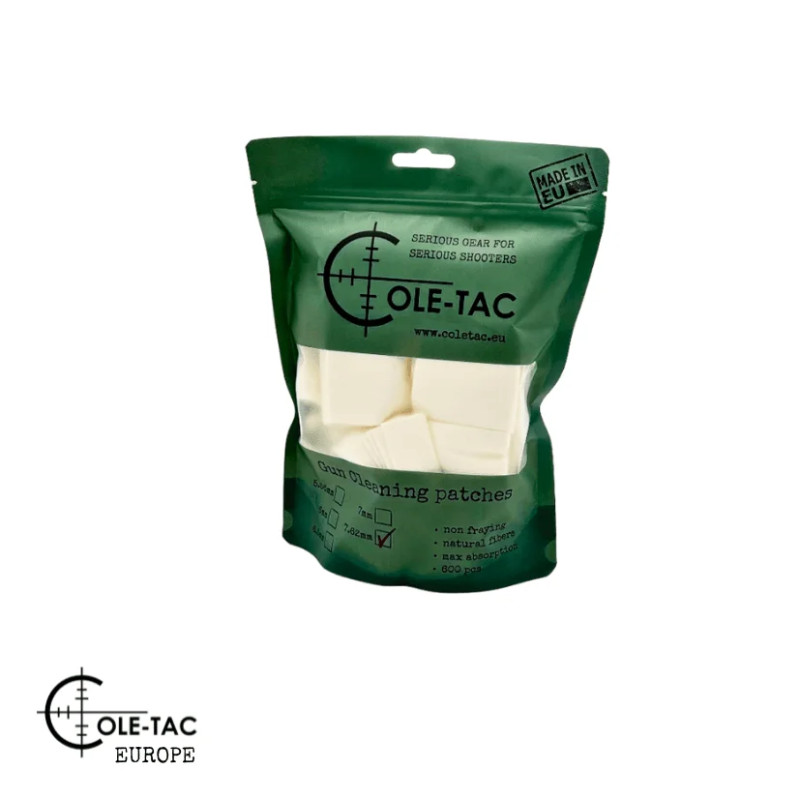 Cole-TAC Gun Cleaning Patches – 6.5mm / .264