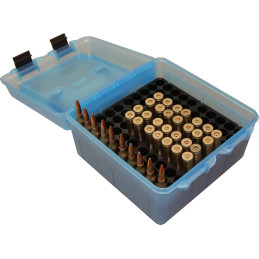 MTM Case-Gard R-100 Deluxe 100-Round Ammo Box Blue