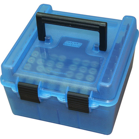 MTM Case-Gard R-100 Deluxe 100-Round Ammo Box Blue