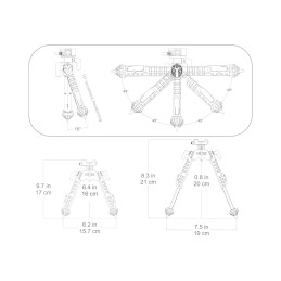 RokStad FMA 4,4"-9,2" Schwenk- und Neige-Zweibein FMAB-4 | AngelArms