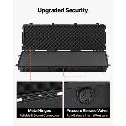 VEVOR 55-Inch Rolling Hard Rifle Case with Customizable Foam (IP67 Waterproof)