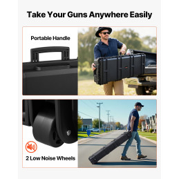 VEVOR 55-Inch Rolling Hard Rifle Case with Customizable Foam (IP67 Waterproof)