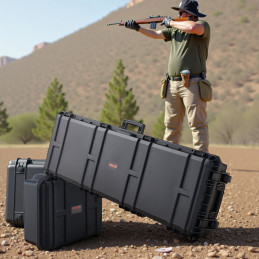 VEVOR 55-Inch Rolling Hard Rifle Case with Customizable Foam (IP67 Waterproof)