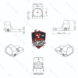 Vector Optics Frenzy 1x22x26 MOS Multi Absehen Pistole Rotpunktvisier