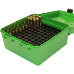 MTM Case-gard R-100 - Deluxe Ammo Box 100 Round Handle 22-250 to 458 Win