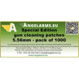 AngelArms gun cleaning patch 5.56mm - pack of 1000