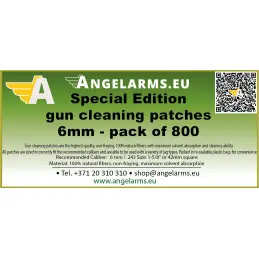 AngelArms gun cleaning patch 6mm - pack of 800