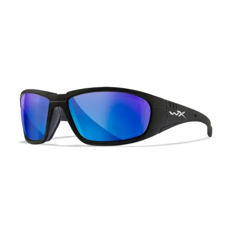 Wiley-X WX Boss sunglasses (Matte Black/CAPTIVATE™ Polarized Blue Mirror)