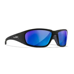 Wiley-X WX Boss sunglasses (Matte Black/CAPTIVATE™ Polarized Blue Mirror)