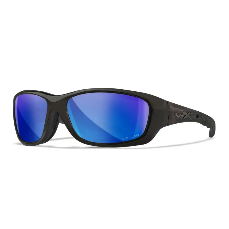 Wiley-X WX Gravity sunglasses (Black Crystal/CAPTIVATE™ Polarized Blue Mirror)