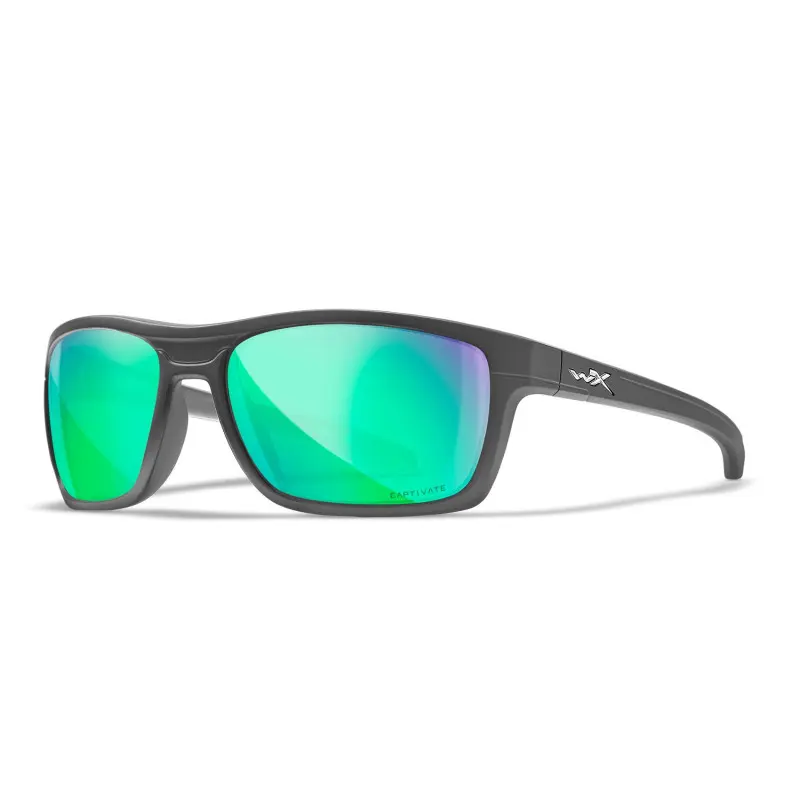 Wiley-X WX Kingpin sunglasses (Matte Graphite/CAPTIVATE™ Polarized Green Mirror)