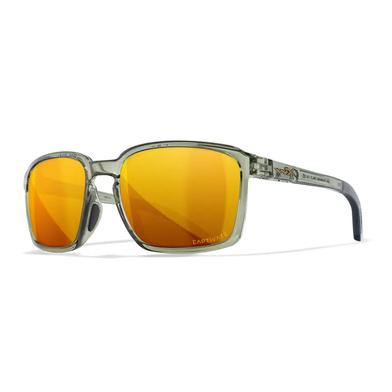 Wiley-X WX Alfa sunglasses (Gloss Crystal Light Olive/CAPTIVATE™ Polarized Bronze Mirror)