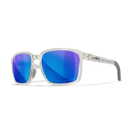 Wiley-X WX Alfa sunglasses (Gloss Clear Crystal/CAPTIVATE™ Polarized Blue Mirror)