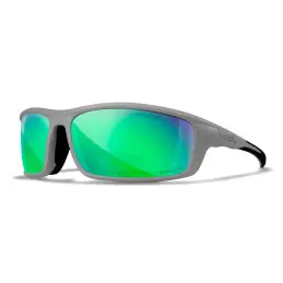 Wiley-X WX Grid sunglasses (Matte Grey/CAPTIVATE™ Polarized Green Mirror)