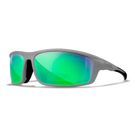 Wiley-X WX Grid sunglasses (Matte Grey/CAPTIVATE™ Polarized Green Mirror)