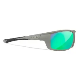 Wiley-X WX Grid sunglasses (Matte Grey/CAPTIVATE™ Polarized Green Mirror)