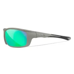 Wiley-X WX Grid sunglasses (Matte Grey/CAPTIVATE™ Polarized Green Mirror)