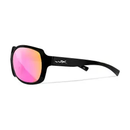 Wiley-X WX Mystique sunglasses (Gloss Black/CAPTIVATE™ Polarized Rose Gold Mirror)